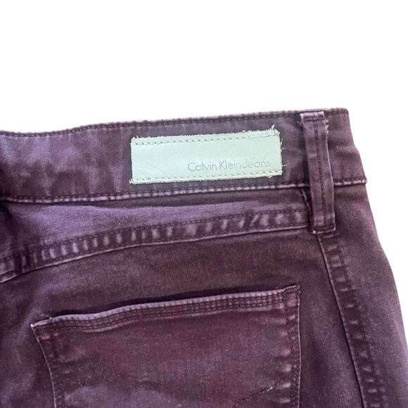 Calvin Klein Jeans Womens Size W6 Plum Skinny Side Ankle Zip Denim Jeans - Picture 7 of 9